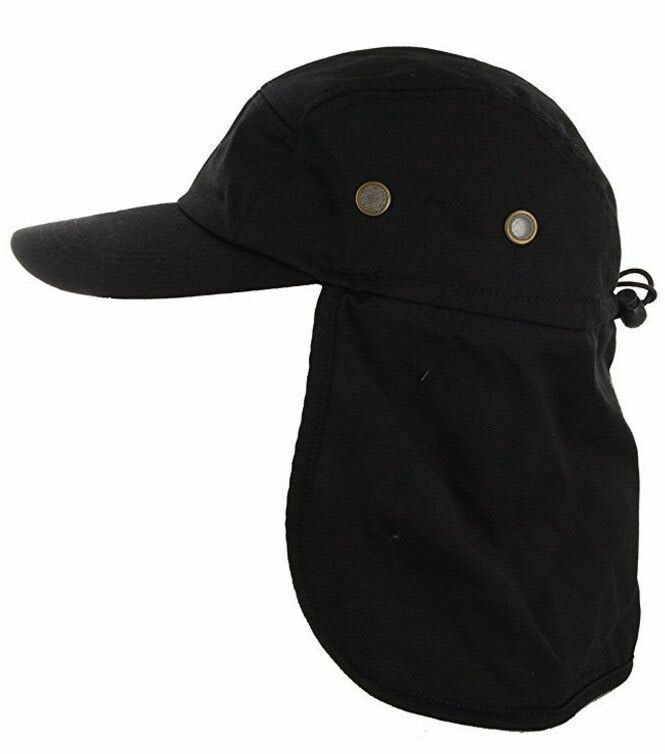 Sun Neck Protector Hiking Army Military Snap Brim Cap With Ear and Neck Flap Hat gallery