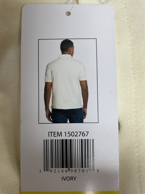 WEATHERPROOF VINTAGE MEN'S BUTTON UP COLLARED POLO SHIRT(IVORY LARGE) NWT gallery