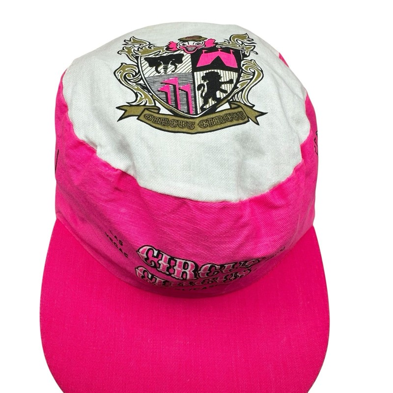 Vintage Circus Circus Snapback Cap Painters Hat Neon Pink White Las Vegas Casino gallery