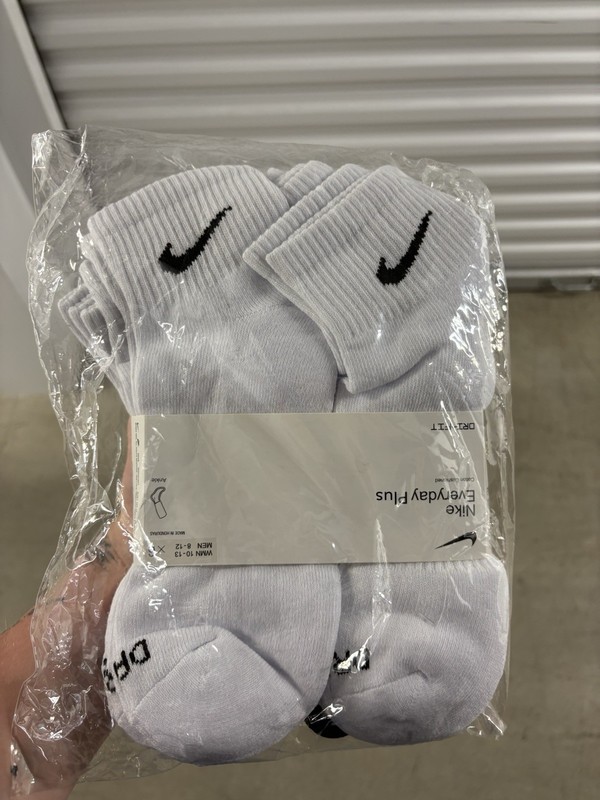 Nike Everyday Ankle Socks 6-Pairs, Size L – White (SX6899-100)