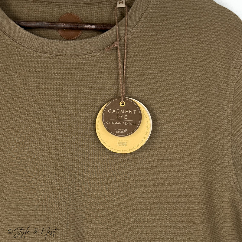 Common People Waffle Knit Tee Medium Coco Brown Cozy Ribbed gallery