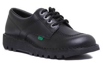 Kickers Kickers Kick Lo Mens Lace Up Casual Leather Shoe In Black Size US 7 – 13