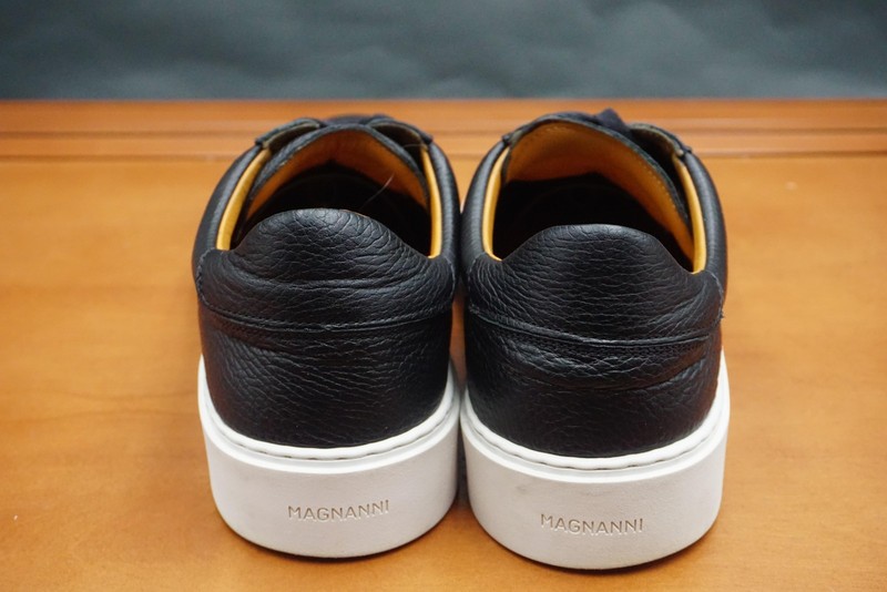 Magnanni Camino Men's 9 Black Leather Lace Up Low Top Casual Sneakers Shoes gallery