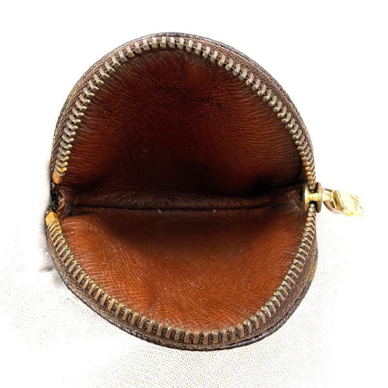 LOUIS VUITTON Porte Monnaie Rond Coin Purse Monogram Canvas Brown France Auth gallery