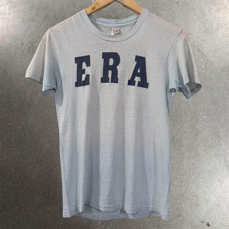 Vintage 70s ERA Equal Rights Amendment Voting Suffrage Blue T-shirt Size S gallery