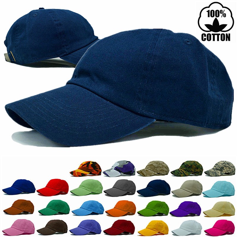 Polo Style Baseball Caps Hat Washed Adjustable Hats Cotton Plain Solid Ball Cap