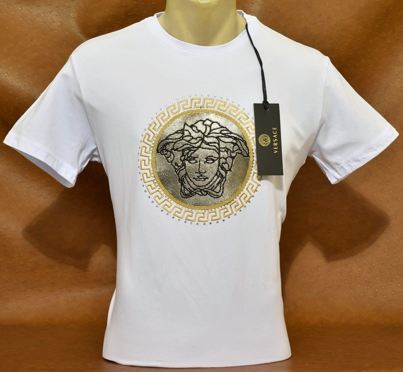 Versace Men’s Medusa Rhinestone Graphic T-Shirt Short Sleeve Tee USA Size M