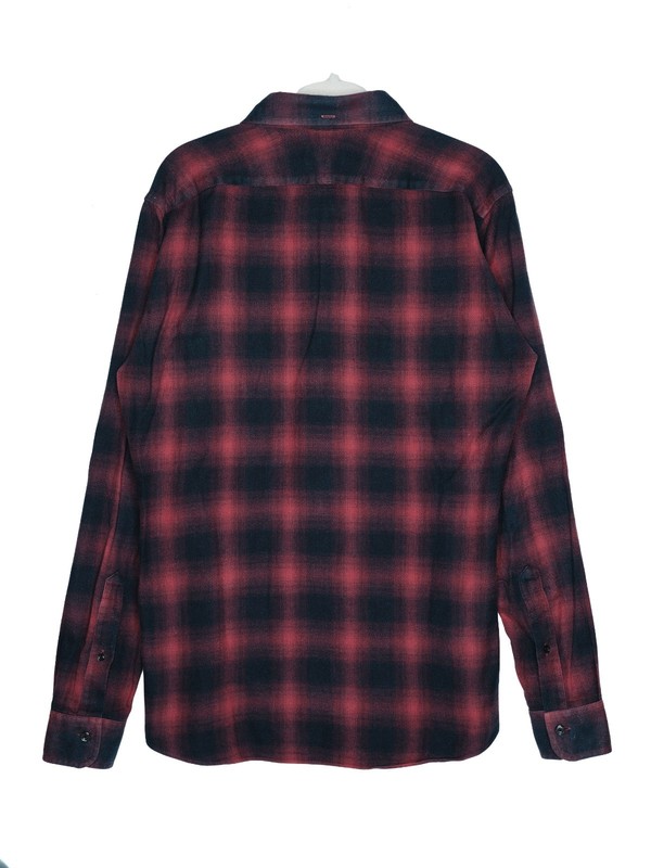Proper Cloth Shirt Mens Red Gray Plaid Flannel Double Pocket Casual SMALL gallery