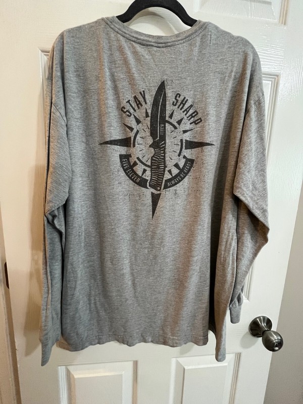 5.11 Tactical Stay Sharp Long Sleeve Shirt Men’s Size Large Gray Knife Graphic