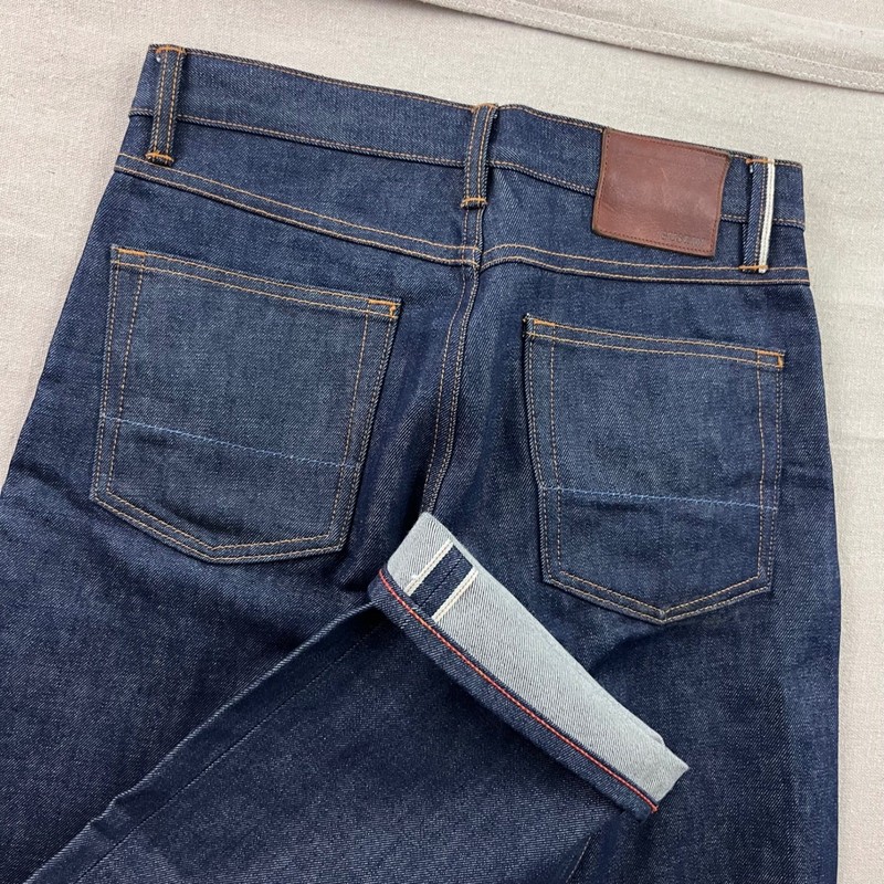 Gustin 172 Raw Selvedge Denim Jeans Mens 33 Straight Fit Dark Indigo Made in USA