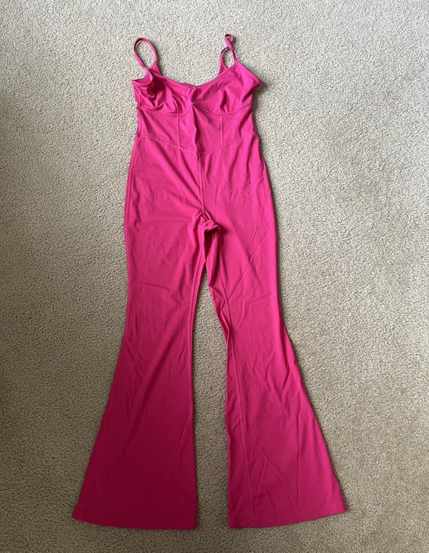 JoyLab Hot Pink Active Jumpsuit with Flared Leg Size Large