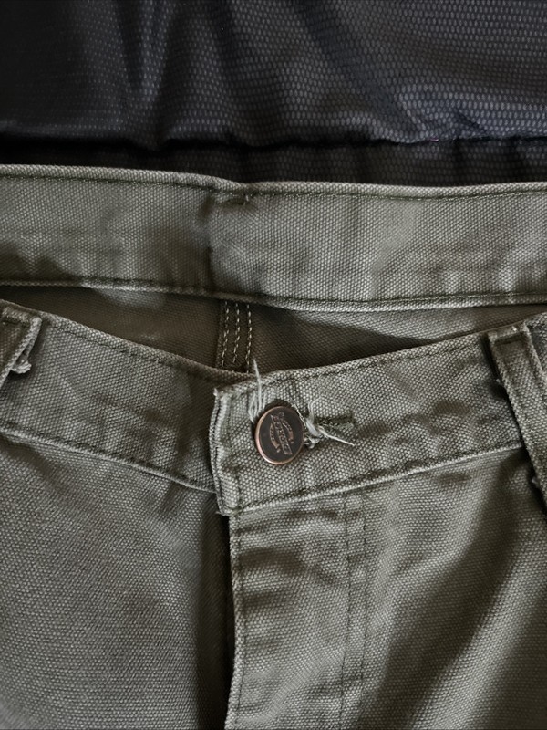 Dickies Duck Worker’s Jeans Men’s 34Wx32L Green Canvas Utility Pants Relaxed Fit gallery