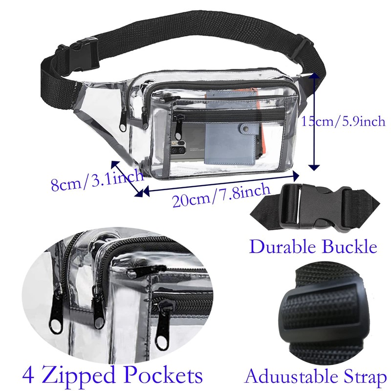 Clear Fanny Pack Stadium Approved Transparent Waist Bag for Women,Fashion Bel... gallery