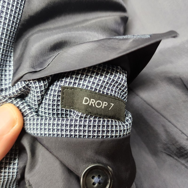 Zzegna Slim Blue Check Blazer 2-Bt US 42 R Drop 7 100% Wool gallery