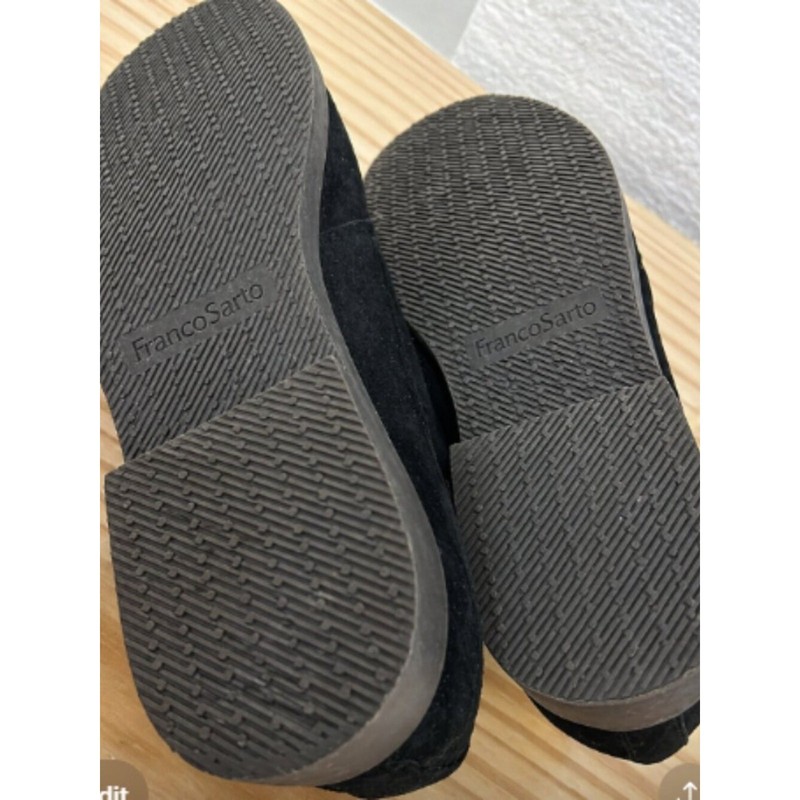 Franco Sarto "Lucille" Black Suede Leather NWOT Slip On | Venetian Flat 6.5 M gallery