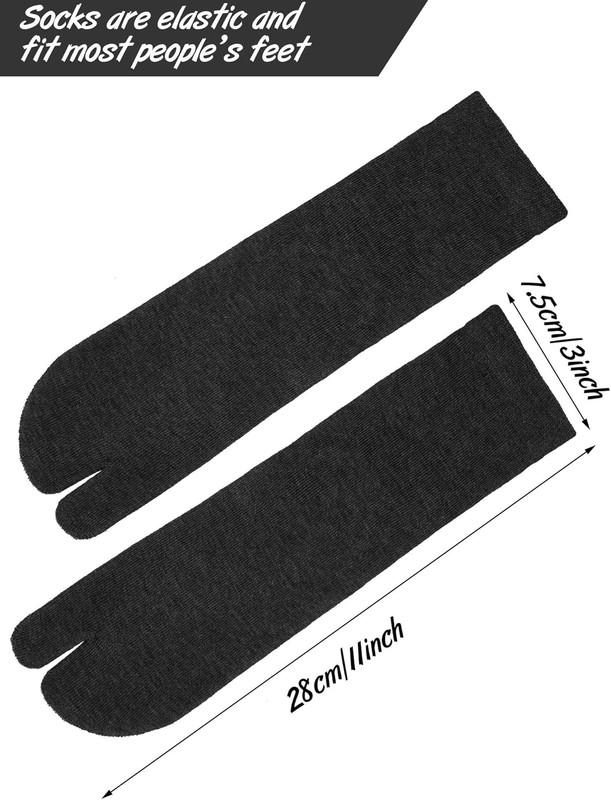 Geyoga 6 Pairs Flip Flop Socks Tabi Split Toe Socks Elastic Cotton for Men Women gallery