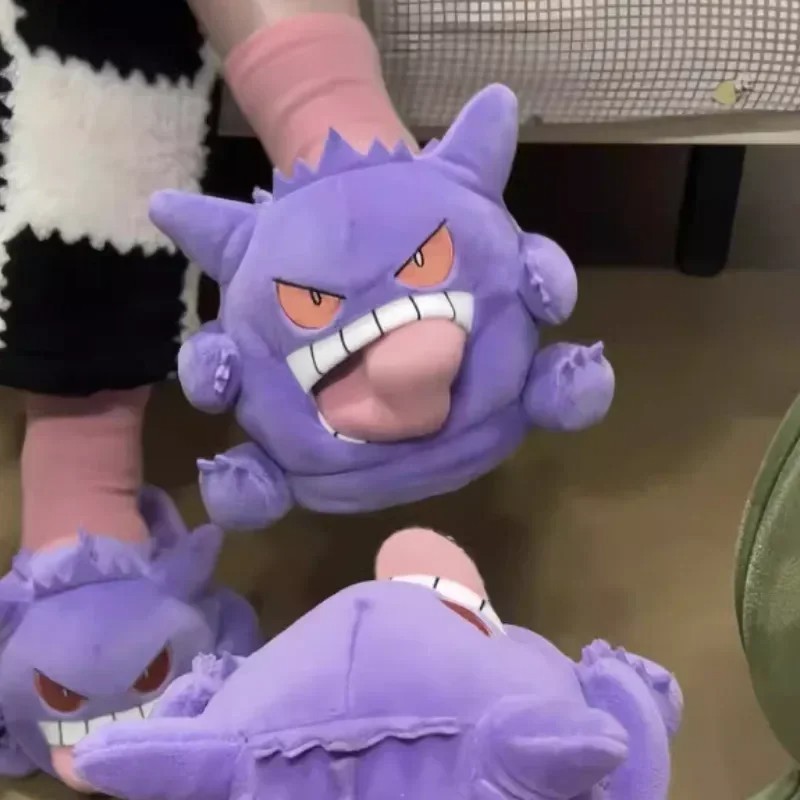 Gengar Open-Toe Plush Slippers Set, One Size Fits All Cute Cartoon Socks Gift gallery