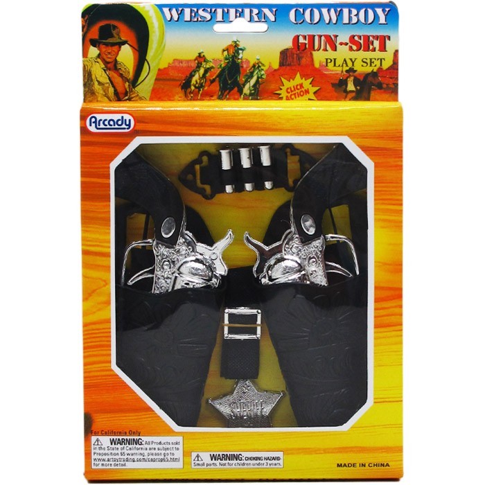 Complete Double Western Play Gun Set Holster Sheriff gallery