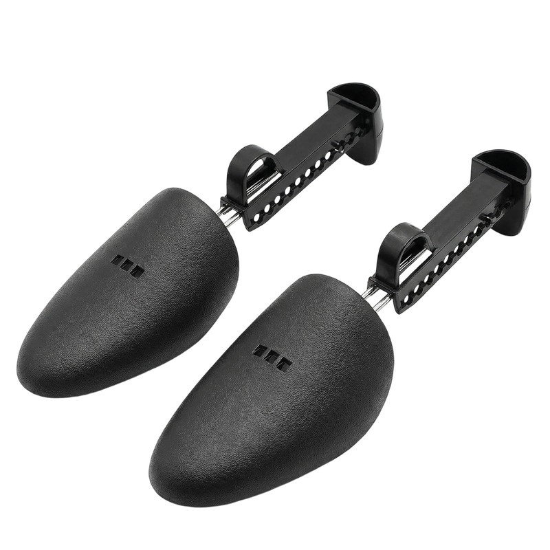 1 Pair Adjustable Plastic Shoe Tree Stretcher Boot Shaper Organizers Black