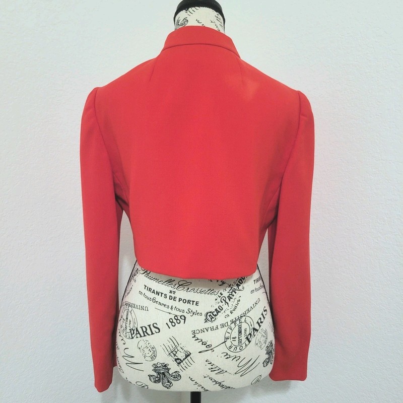 Vintage 60s Red Cropped Jacket Mod Retro Military Majorette Womens Small gallery