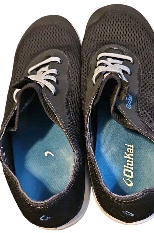 Olukai Nohea Moku Deck Shoes Mens 9 Loafers Mesh Black Day Boat Slip Ons gallery