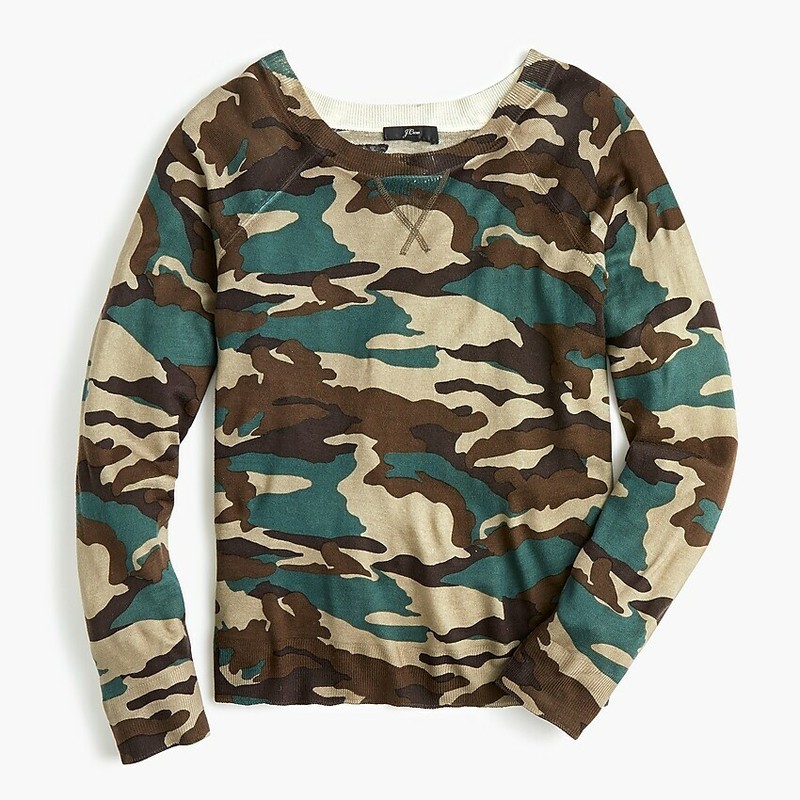 NWT J.Crew Merino Wool Sweater in Camo orig$89.50 New Arrival XS S M