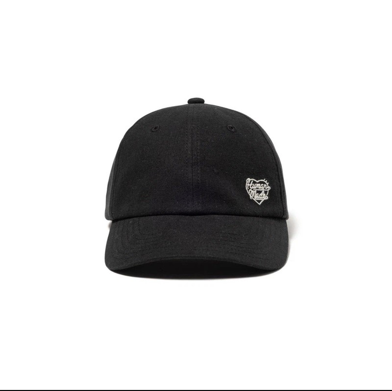 HUMAN MADE 6-Panel Linen Black Cap Heart Logo Strapback - HM29GD046 gallery