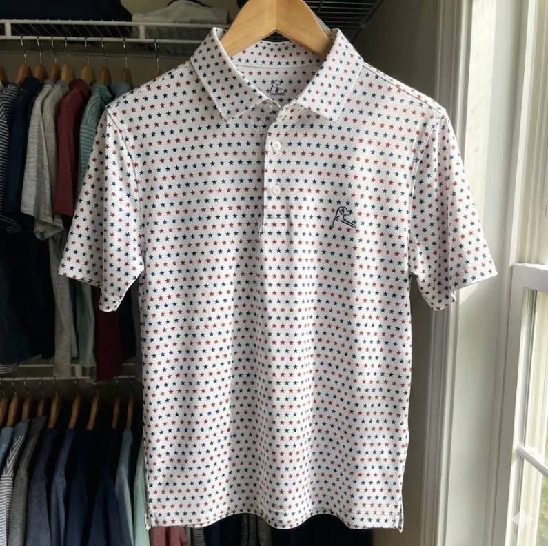 Rhoback The States Men Performance Polo White Classic Red Admiral Navy USA XL