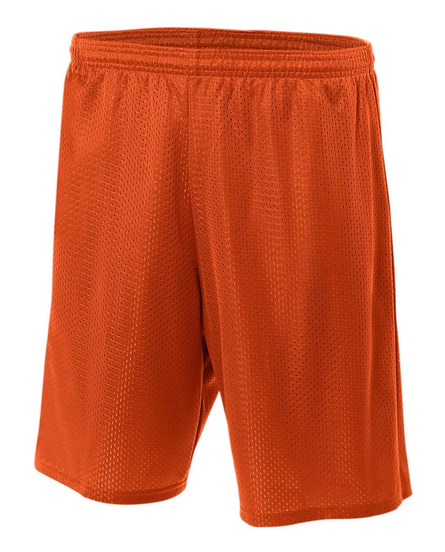 A4 Mens 100% Polyester Performance Sprint 9″ Lined Tricot Mesh Shorts N5296