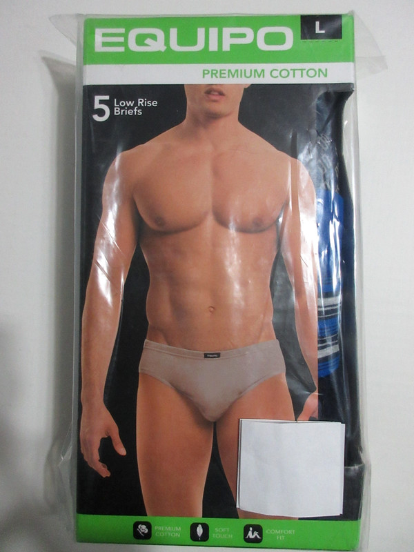 Men's Equipo 5-Pack Low Rise BRIEF No Fly Premium Cotton Underwear blue black L gallery