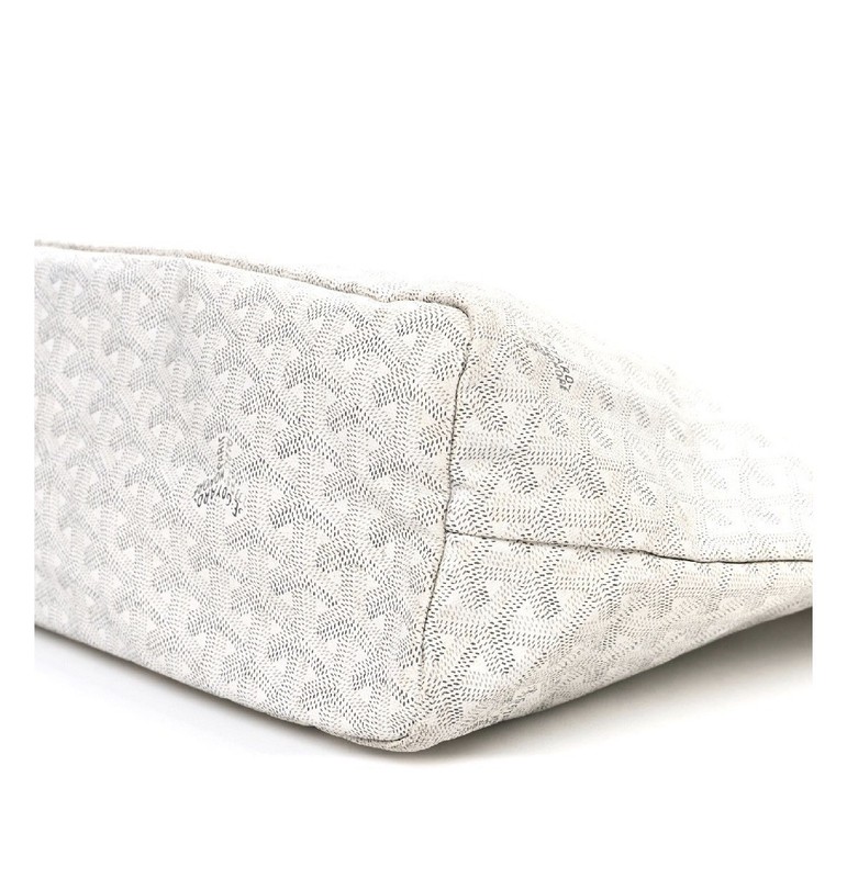 Goyard White/Gray Goyardine Tote Bag with Pouch Double Handles Silver HW gallery