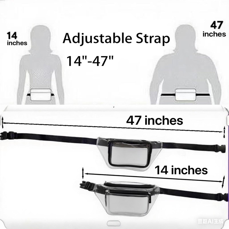 Clear Fanny Pack Stadium Approved Belt Bag Crossbody Bag for Concerts Sports gallery