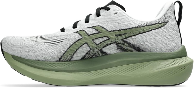 ASICS Men's GLIDERIDE MAX 2 Running Shoes, 12.5, White/Moss - White/Moss - 12.5 gallery