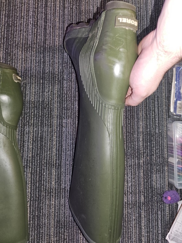 Sorel Women's Size 11 Knee High Pull-On Rubber Rain Boots Green/Black Logo gallery