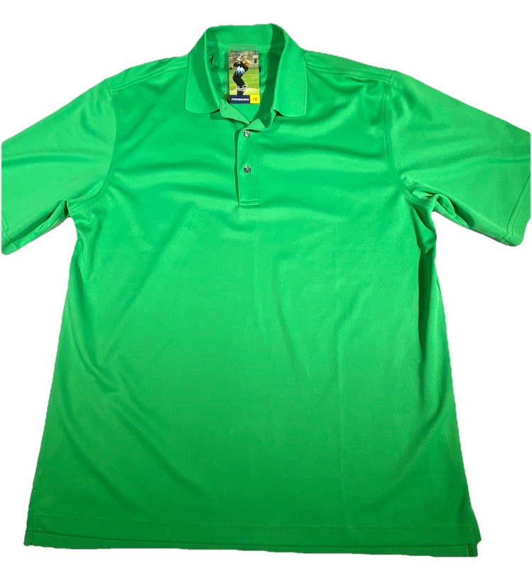 NEW Jack Nicklaus Performance 18 Polo Shirt Men’s Large Green Wicking UPF 15 NWT