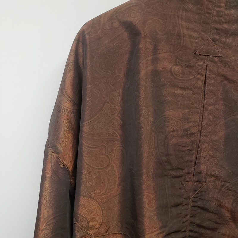 VTG French Navy Parka Coat Size Large Insulated Button Closure Shimmery Brown gallery