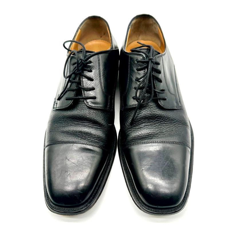Johnston & Murphy Men’s Black Leather Cap Toe 10M Dress Shoes 15 0671 gallery