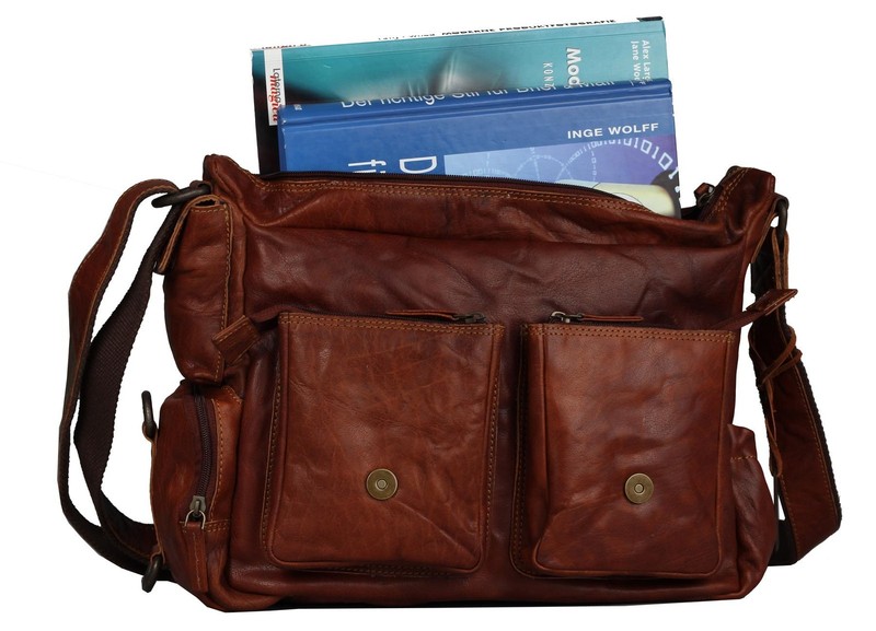 Rock Festival Vintage Leather Bag Purse Messenger Satchel Cognac Crossbody gallery