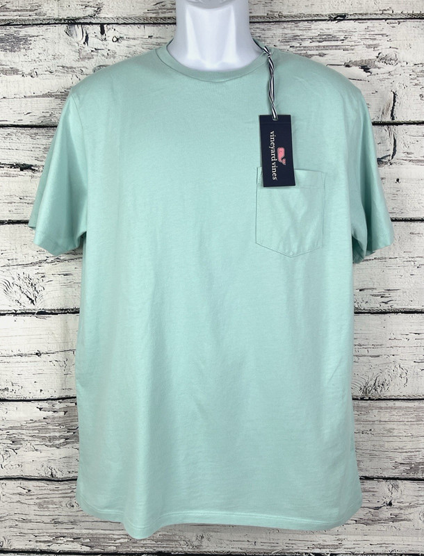 Vineyard Vines Men’s Short Sleeve Pocket T-Shirt Mangrove Mint Size XL- NEW