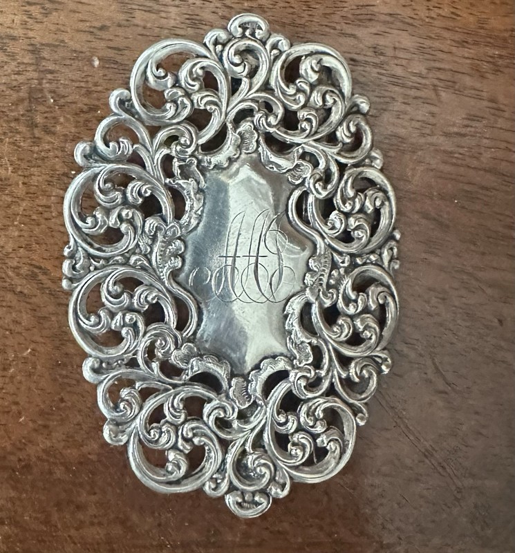 BEAUTIFUL ANTIQUE STERLING VICTORIAN ORNATE BELT BUCKLE