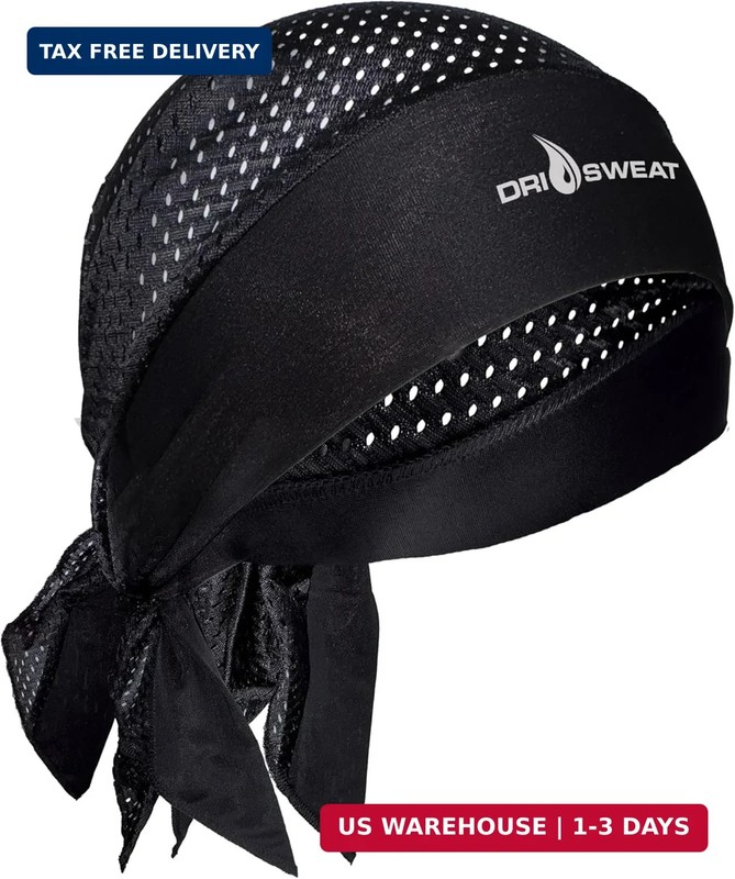 Dri Sweat Flex Active Wear Mesh Bandana , Black, 0.2 x 6.5 x 5 inches