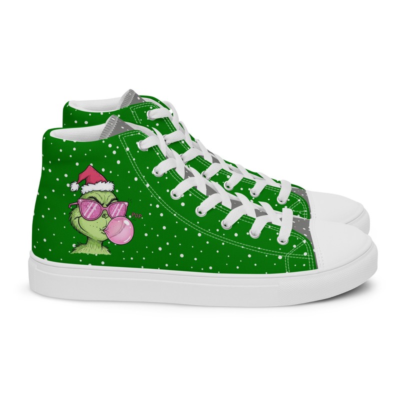 The Grinch Christmas, Grinchy Women’s high top canvas shoes