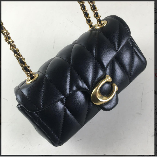 COACH CP149 Tabby Shoulder Bag 20 Quilting Nappa Leather Black Gold Outlet NEW S gallery