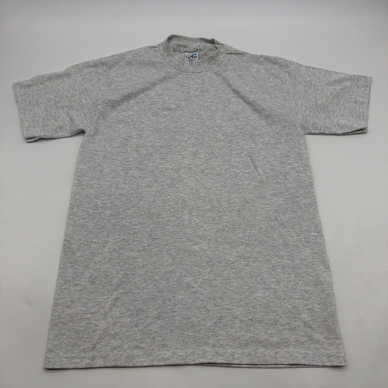 VTG Cal Cru T-shirt Men S Gray Solid Single Stitch In USA.#41583