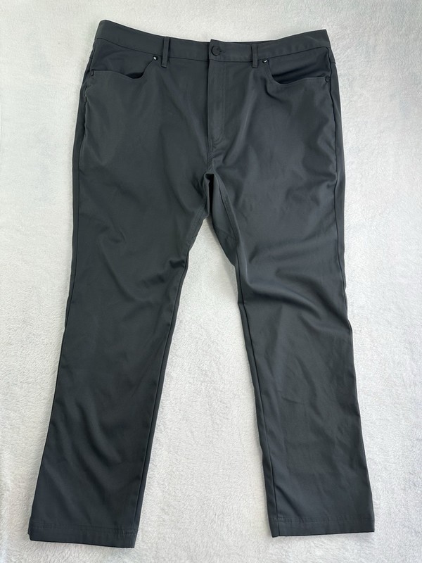 01.ALGO Performance Pants 38×30 Charcoal Gray Golf Stretch Coolmax Polyester