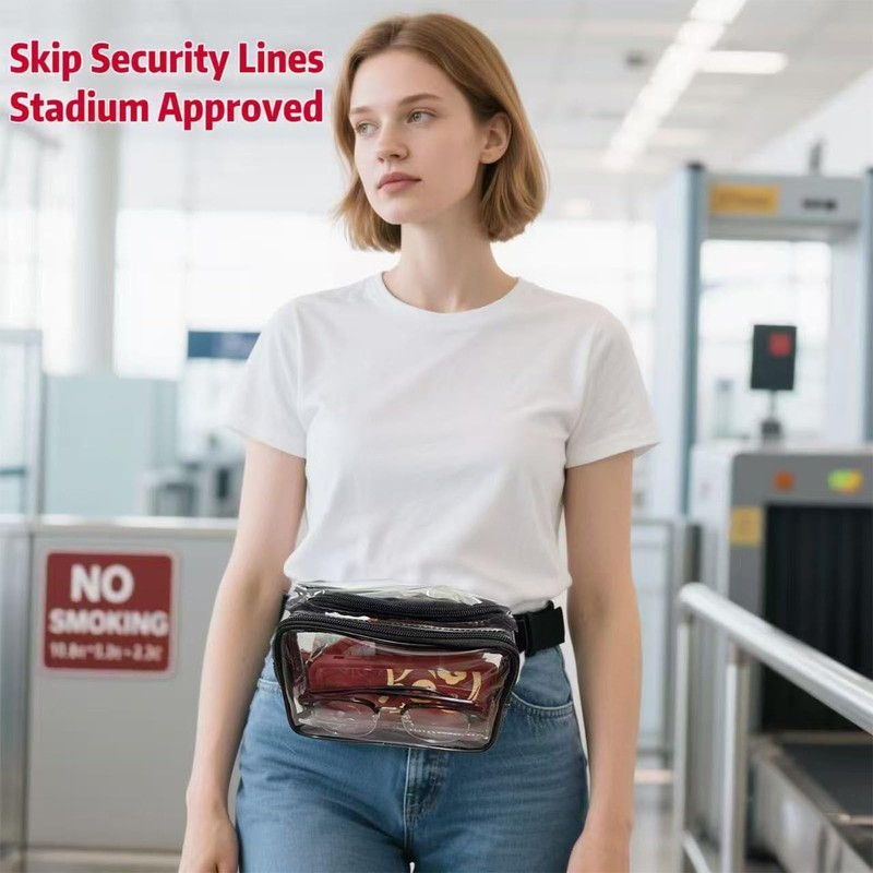Clear Fanny Pack Stadium Approved Belt Bag Crossbody Bag for Concerts Sports gallery
