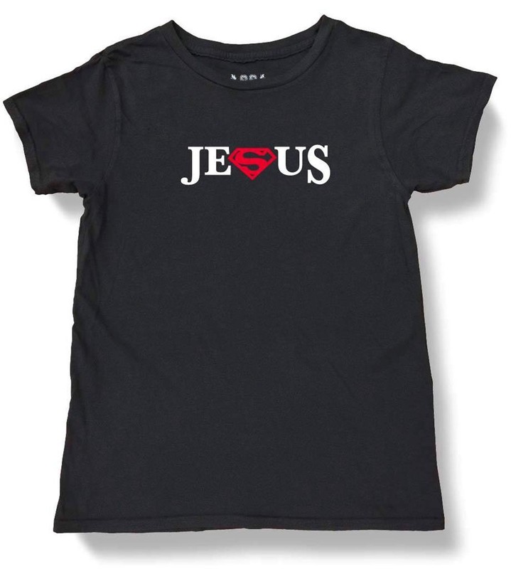 NEW YOUTH KID’S PRINT SUPER JESUS CHRISTIAN FUNNY PRE SHRUNK COTTON CUTE T-SHIRT