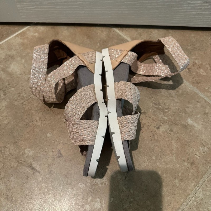 Bernie Mev Honesty Woven Wedge Sandals New Blush Shimmer Size 41 gallery