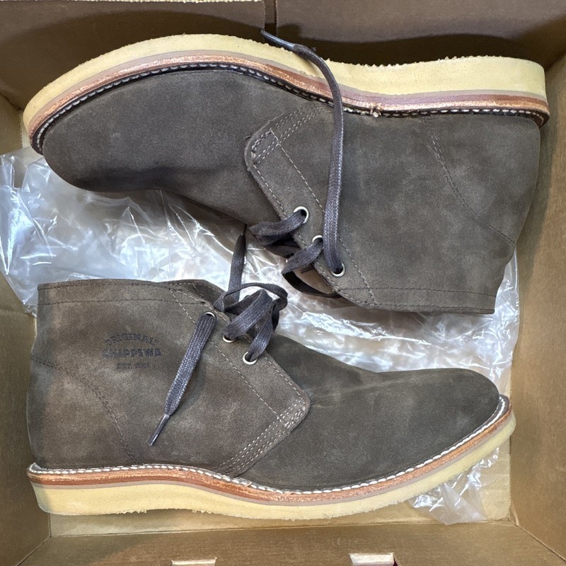 Chippewa Brown Suede Chukka Ankle Boots Round Toe Oil Resistant US 12E
