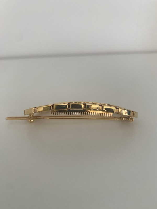 Versace Greek Key Logo Hair Clip/Barette/Accessory Gold Tone gallery